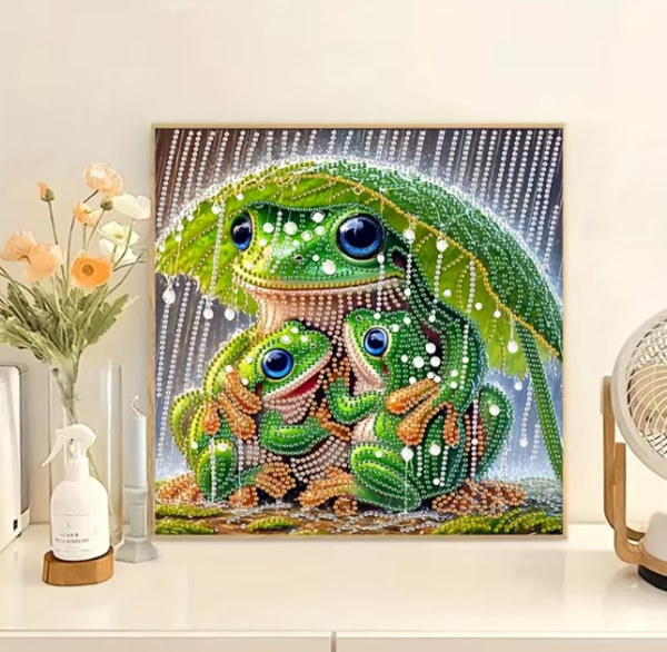 Diamond Painting Frosch Familie